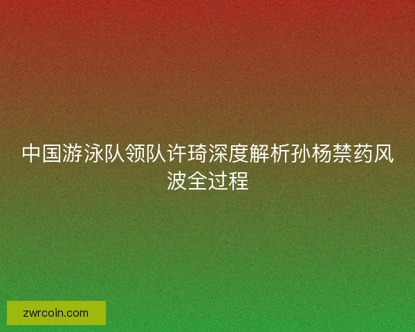 中国游泳队领队许琦深度解析孙杨禁药风波全过程