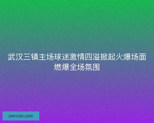 武汉三镇主场球迷激情四溢掀起火爆场面燃爆全场氛围