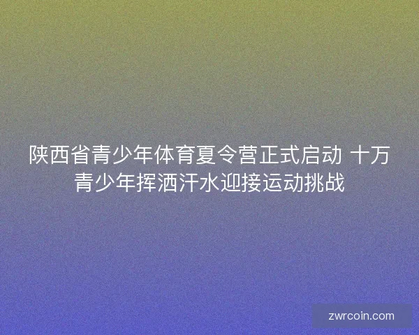陕西省青少年体育夏令营正式启动 十万青少年挥洒汗水迎接运动挑战